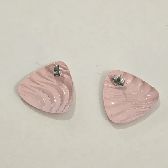 Vintage 80s Pink Stud Earrings Preppy Coquette Girl Girlhoodcore Summer Casual - Picture 5 of 6